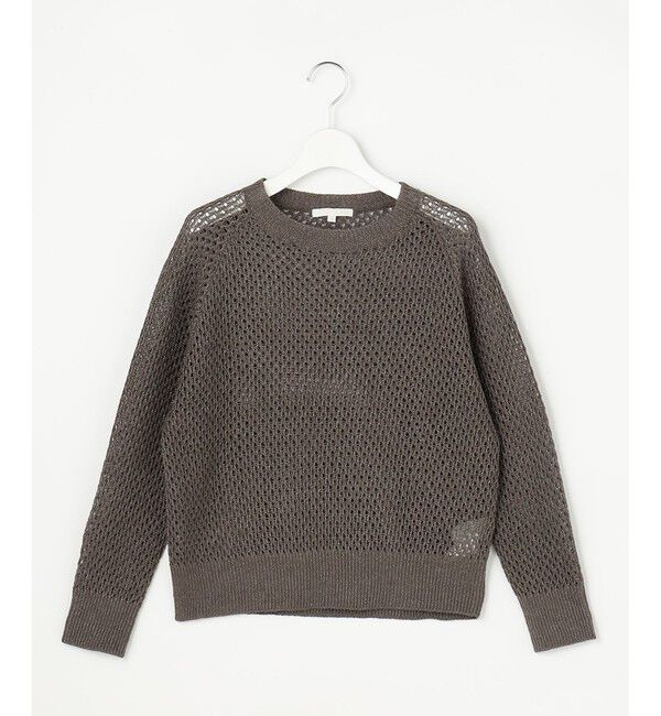 自由区「【SHIHOさん着用】リネンミドルゲージメッシュ ニット」|ニット・セーター|