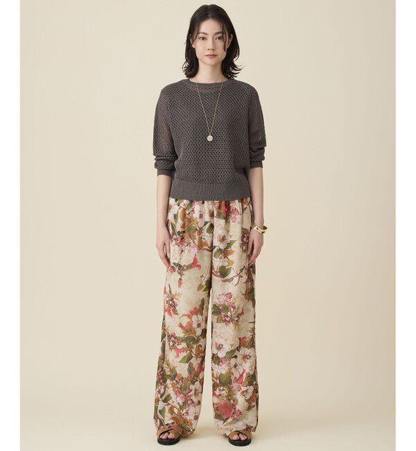 自由区「【SHIHOさん着用】リネンミドルゲージメッシュ ニット」|ニット・セーター|