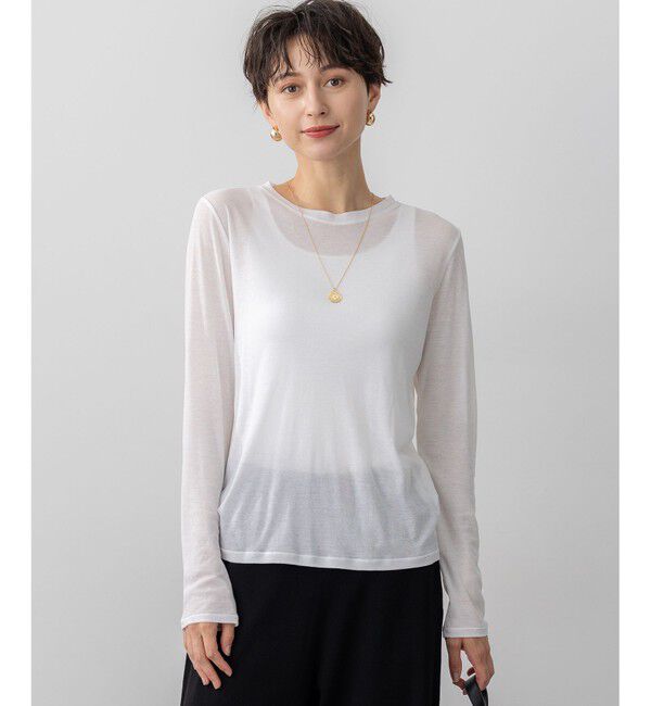 23区「【Oggi5月号掲載/洗える】シアー レイヤード TEE」|Tシャツ・カットソー|ホワイト系