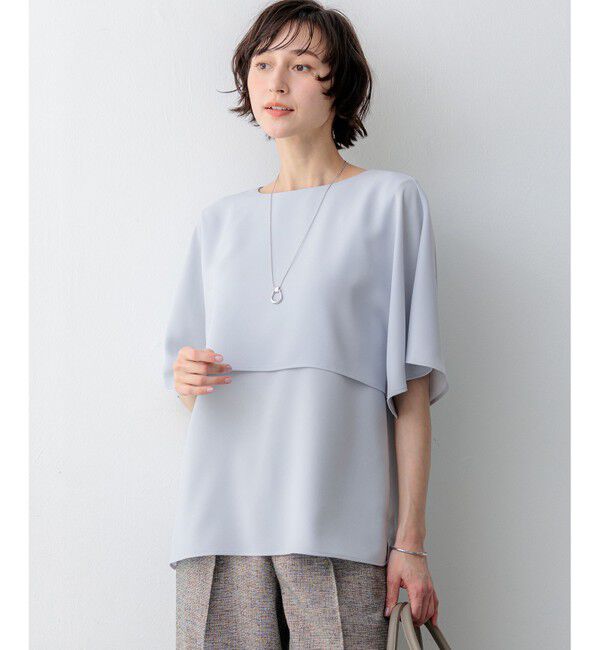 23区「【新色追加】ストレッチジョーゼット  ケープデザイン カットソー」|Tシャツ・カットソー|ﾗｲﾄﾌﾞﾙ
