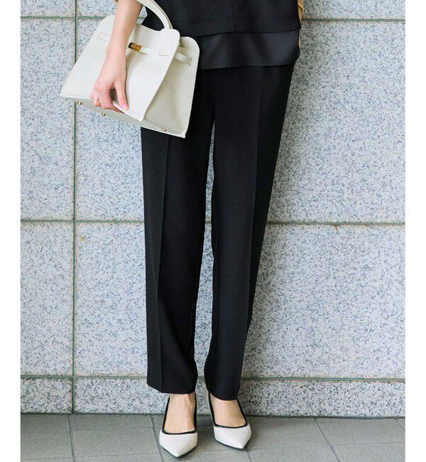 23区「【Oggi・CLASSY.掲載】ストレッチジョーゼット テーパード パンツ」|その他|ブラック系