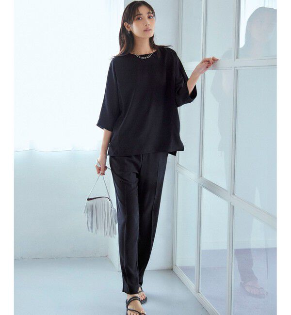 23区「【Oggi・CLASSY.掲載】ストレッチジョーゼット テーパード パンツ」|その他|