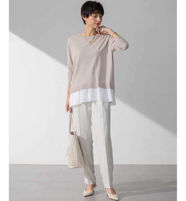 23区「【Oggi・CLASSY.掲載】ストレッチジョーゼット テーパード パンツ」|その他|