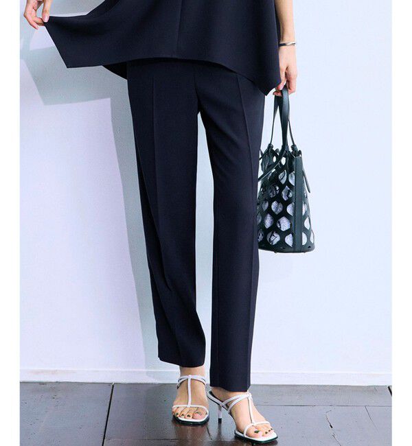 23区「【Oggi・CLASSY.掲載】ストレッチジョーゼット テーパード パンツ」|その他|ネイビー系