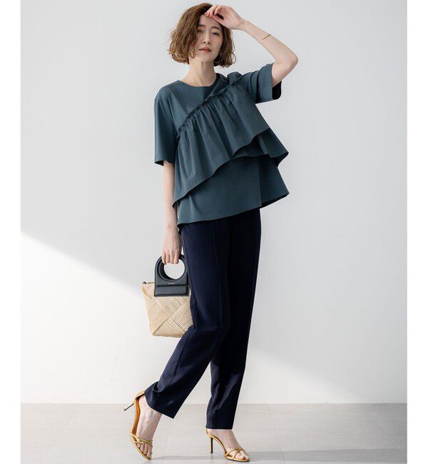 23区「【Oggi・CLASSY.掲載】ストレッチジョーゼット テーパード パンツ」|その他|