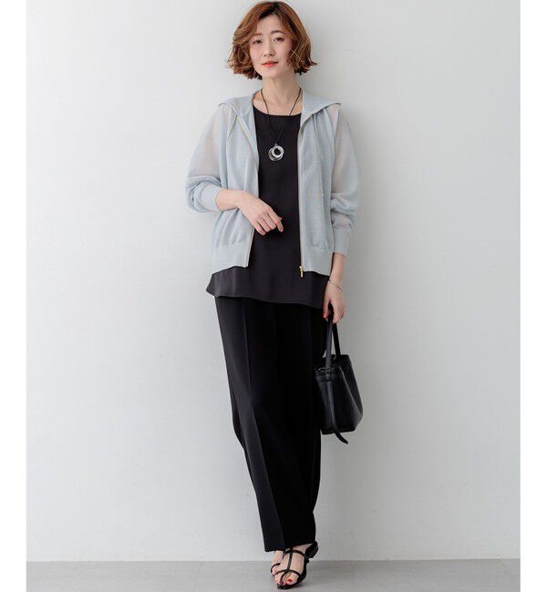 23区「【Oggi掲載/接触冷感/UVカット/吸水速乾】ストレッチジョーゼット ワイド パンツ」|その他|