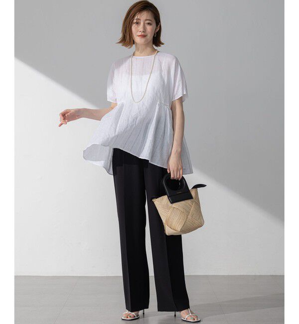 23区「【Oggi掲載/接触冷感/UVカット/吸水速乾】ストレッチジョーゼット ワイド パンツ」|その他|