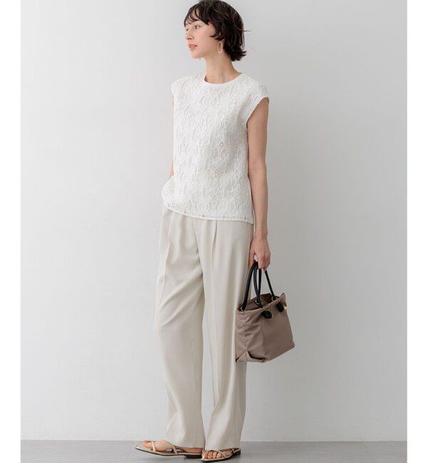 23区「【Oggi掲載/接触冷感/UVカット/吸水速乾】ストレッチジョーゼット ワイド パンツ」|その他|