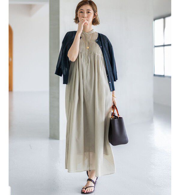 23区「【一部店舗限定/接触冷感/洗える】ラミータンブラー フレンチスリーブ ワンピース」|ワンピース|
