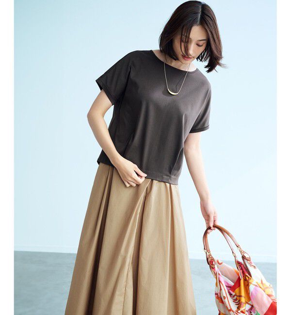 23区「【洗える】ナイロンコットンポプリン タック スカート」|スカート|