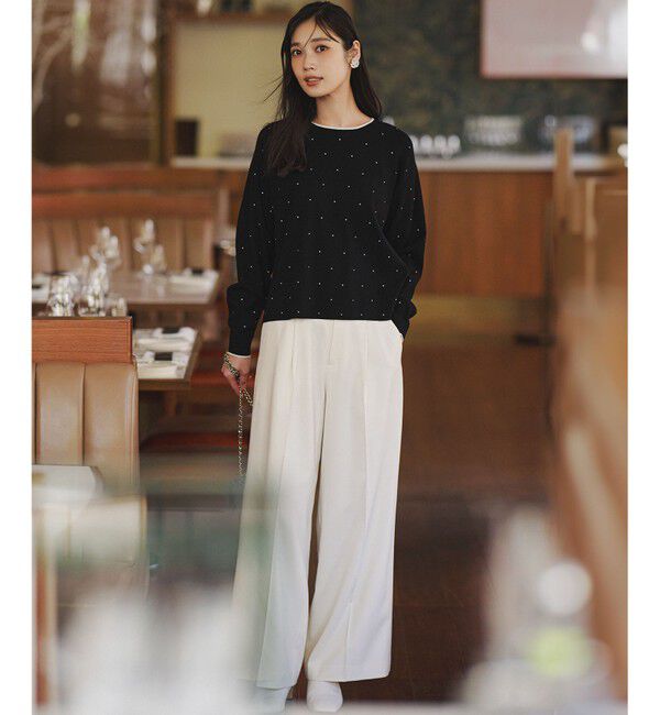 23区「【滝沢眞規子さん着用/CanCam11月号掲載】ナチュラルストレッチサキソニー タック ワイド パンツ」|その他|