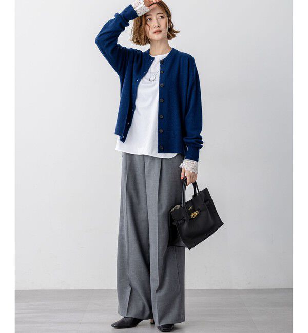 23区「【滝沢眞規子さん着用/CanCam11月号掲載】ナチュラルストレッチサキソニー タック ワイド パンツ」|その他|