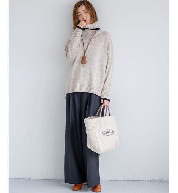 23区「【滝沢眞規子さん着用/CanCam11月号掲載】ナチュラルストレッチサキソニー タック ワイド パンツ」|その他|