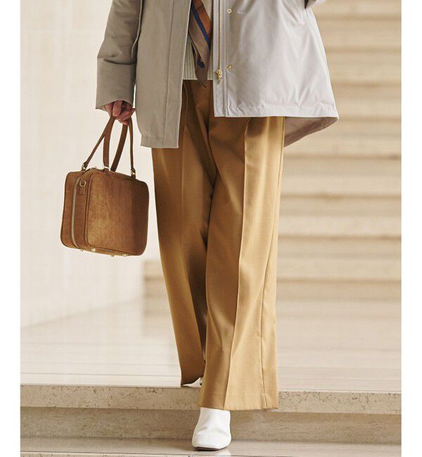 23区「【滝沢眞規子さん着用/CanCam11月号掲載】ナチュラルストレッチサキソニー タック ワイド パンツ」|その他|キャメル系