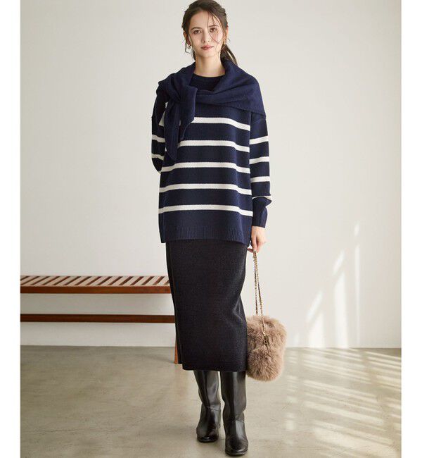 23区「【SLOW/一部店舗限定】ベロア風ニット スカート」|スカート|