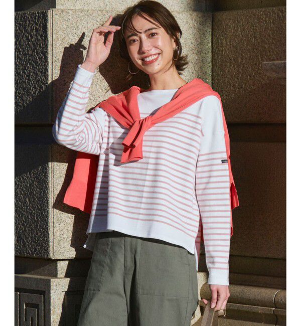 23区「Armor-lux パネルボーダー クロップド カットソー」|Tシャツ・カットソー|ピンク系