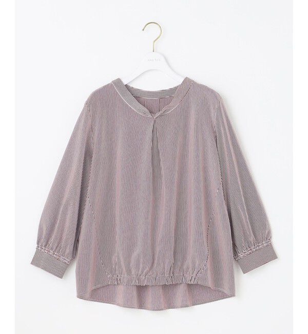 any SiS「【洗える】シルケットジャージーストライプ ブラウス」|Tシャツ・カットソー|