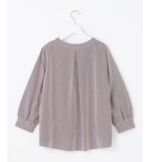 any SiS「【洗える】シルケットジャージーストライプ ブラウス」|Tシャツ・カットソー|