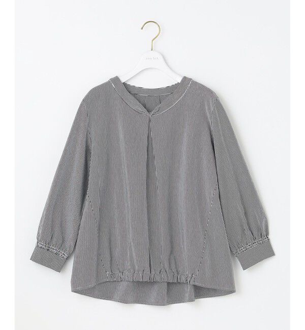 any SiS「【洗える】シルケットジャージーストライプ ブラウス」|Tシャツ・カットソー|