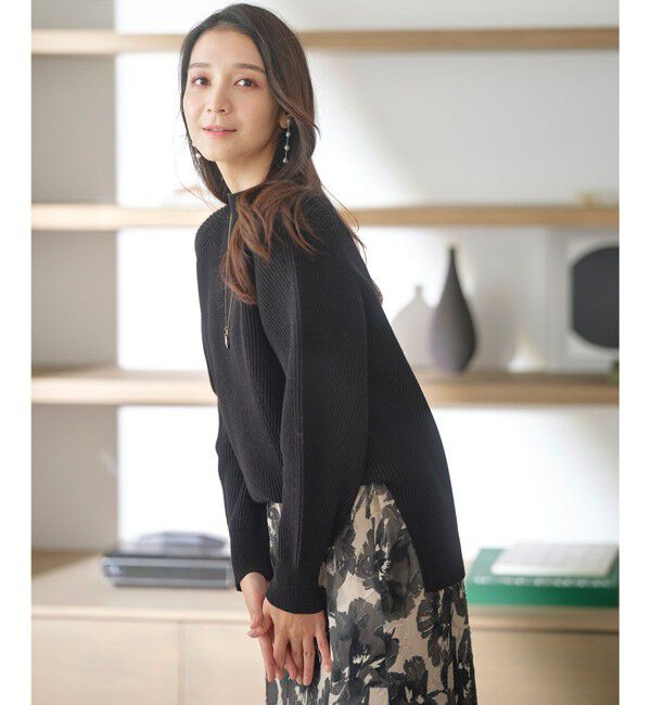 ANY SIS「【洗える・セットアップ可】アンチピリング変形畔 ボトルネック ニット」|ニット・セーター|