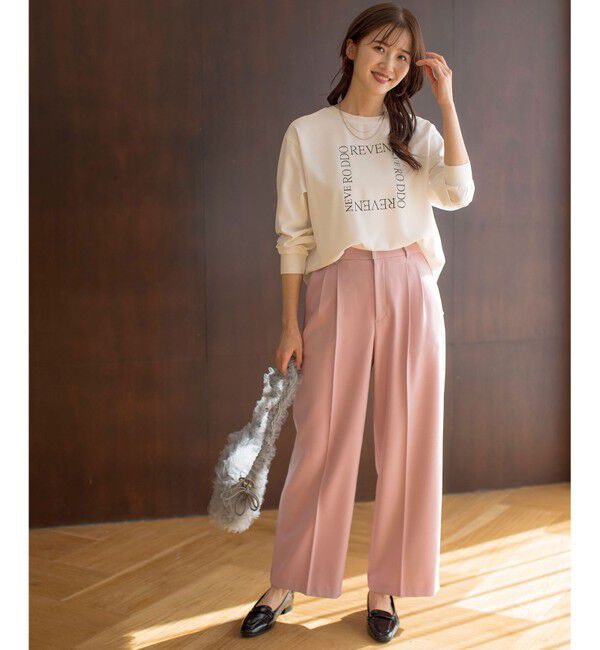 ANY SIS「【洗える】2wayストレッチジョーゼットロゴ ロンT」|Tシャツ・カットソー|