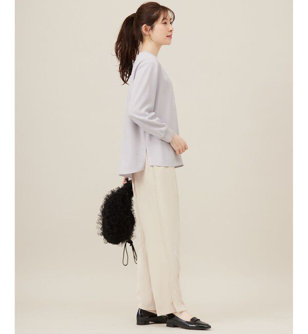 ANY SIS「【洗える】2wayストレッチジョーゼットロゴ ロンT」|Tシャツ・カットソー|