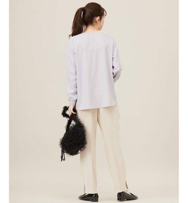 ANY SIS「【洗える】2wayストレッチジョーゼットロゴ ロンT」|Tシャツ・カットソー|