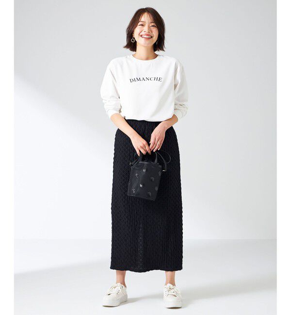 ANY SIS「【洗える】2wayストレッチジョーゼットロゴ ロンT」|Tシャツ・カットソー|