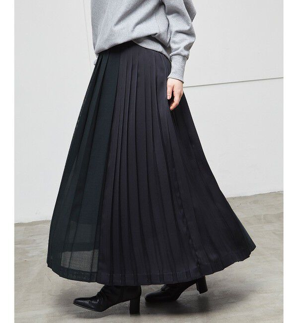 BEIGE,「MOYE / プリーツスカート」|スカート|F Green&times;Black