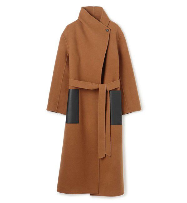 BEIGE,「LEMOORE / ウールリバーフェイクレザーポケット付きコート」|その他|