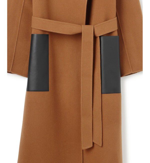 BEIGE,「LEMOORE / ウールリバーフェイクレザーポケット付きコート」|その他|