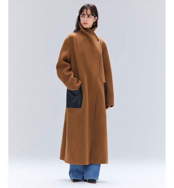 BEIGE,「LEMOORE / ウールリバーフェイクレザーポケット付きコート」|その他|