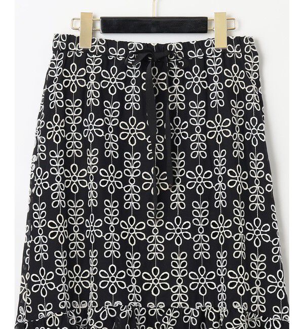  「バイカラーカットワークスカート」|スカート|