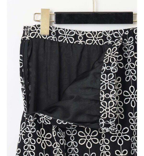  「バイカラーカットワークスカート」|スカート|