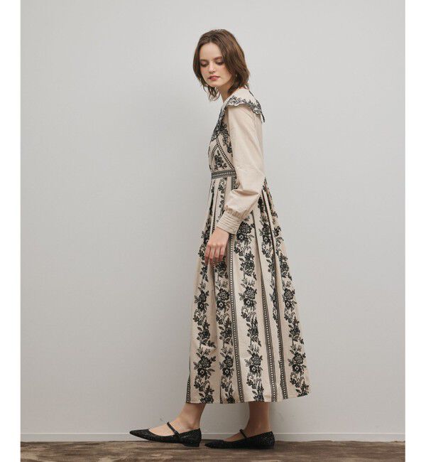 GRACE CONTINENTAL「パターン刺繍ワンピース」|ワンピース|