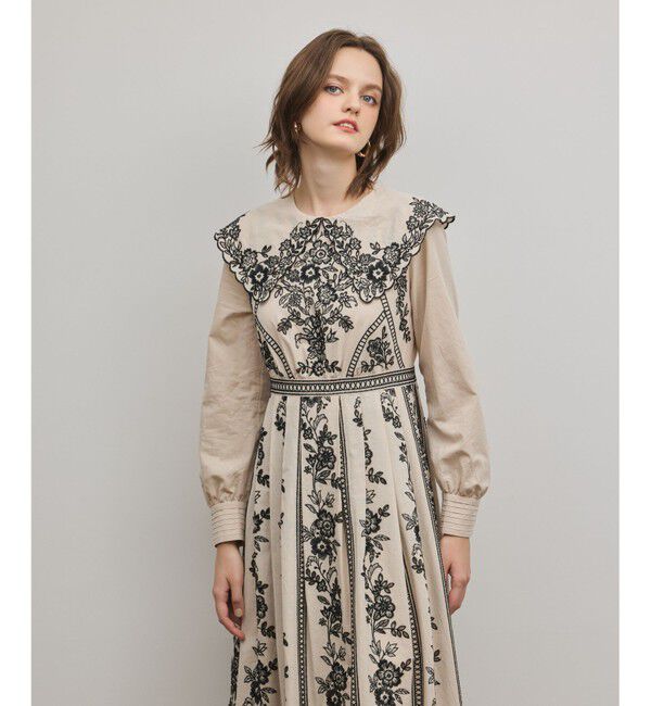 GRACE CONTINENTAL「パターン刺繍ワンピース」|ワンピース|