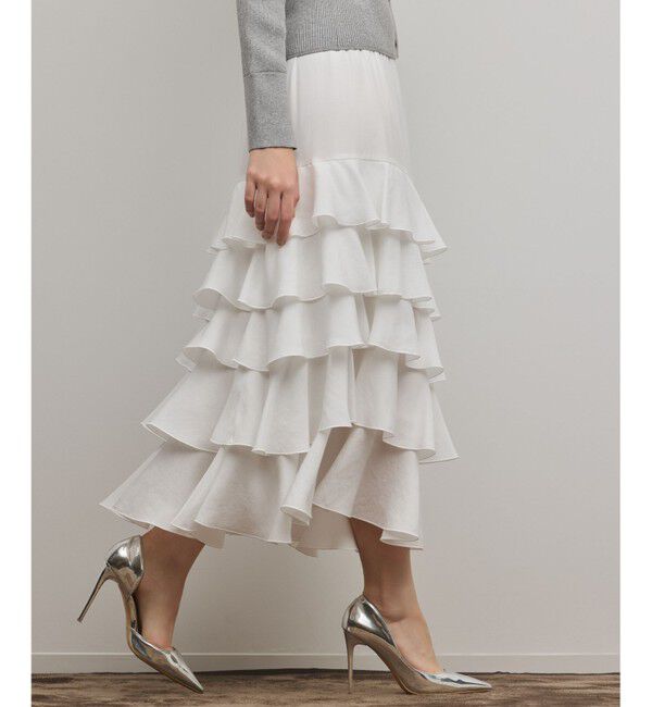 Diagram「ティアードフリルスカート」|スカート|ホワイト