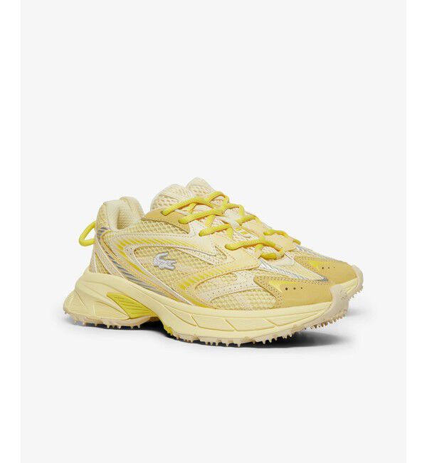 LACOSTE「レディース L003 NEO SHOT 125 1 SFA ビッグメッシュ ハイテクスニーカー」|スニーカー|ライトイエロー