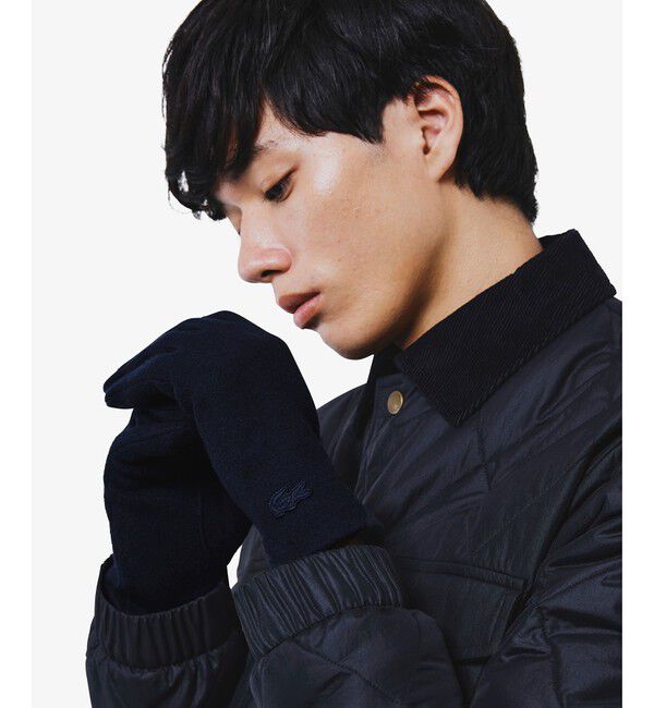 LACOSTE「カシミヤブレンドウールジャージグローブ」|手袋|