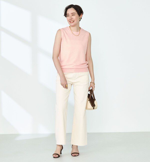 NOLLEY'S「《アンサンブル対応》《手洗い可能》フレンチリネンノースリーブプルオーバーニット」|ニット・セーター|