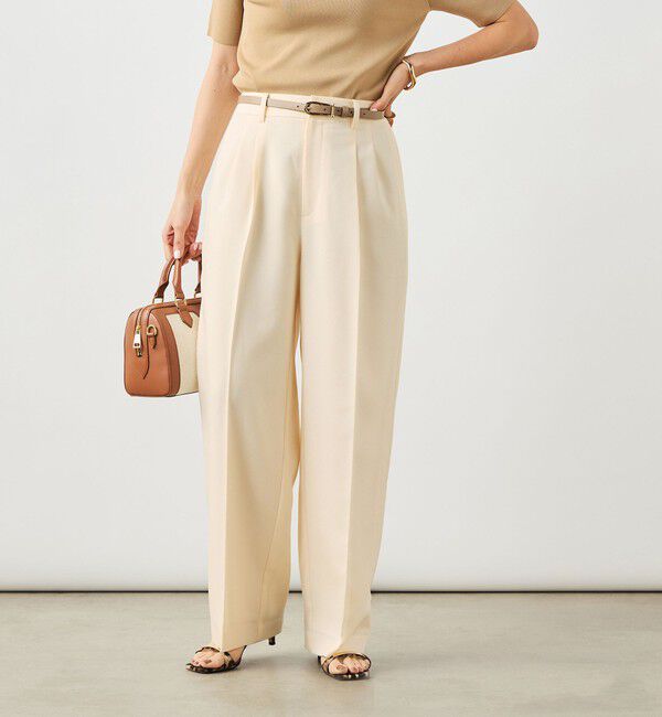 NOLLEY'S sophi「NEW morisachi《セットアップ対応》ウォッシャブルスラブオックスタックワイドパンツ」|その他|エクリュ