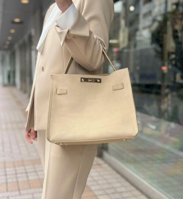 NOLLEY'S「HINERI　スエードバッグM」|トートバッグ|ベージュ