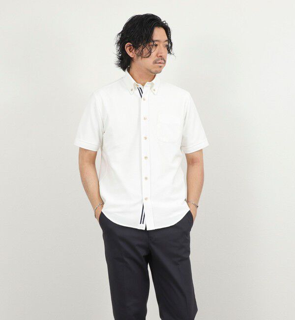 NOLLEY'S goodman「《ビジカジ対応》トリコットサッカーテープBD SS 半袖ボタンダウンシャツ 26SS」|シャツ・ブラウス|