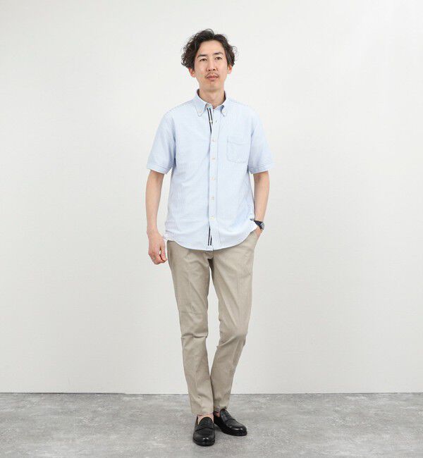 NOLLEY'S goodman「《ビジカジ対応》トリコットサッカーテープBD SS 半袖ボタンダウンシャツ 26SS」|シャツ・ブラウス|