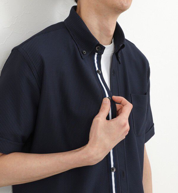 NOLLEY'S goodman「《ビジカジ対応》トリコットサッカーテープBD SS 半袖ボタンダウンシャツ 26SS」|シャツ・ブラウス|