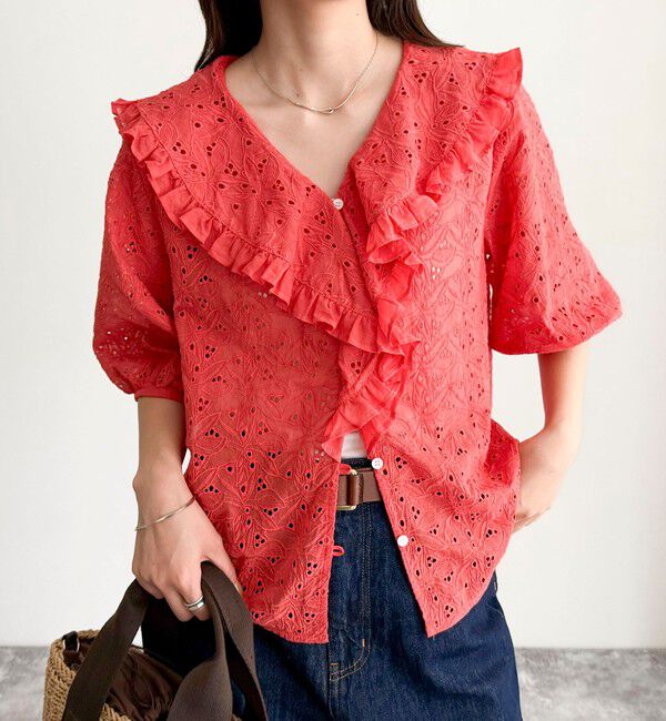 fredy emue「レースフリルカラーブラウス」|シャツ・ブラウス|