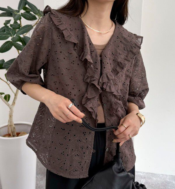 fredy emue「レースフリルカラーブラウス」|シャツ・ブラウス|