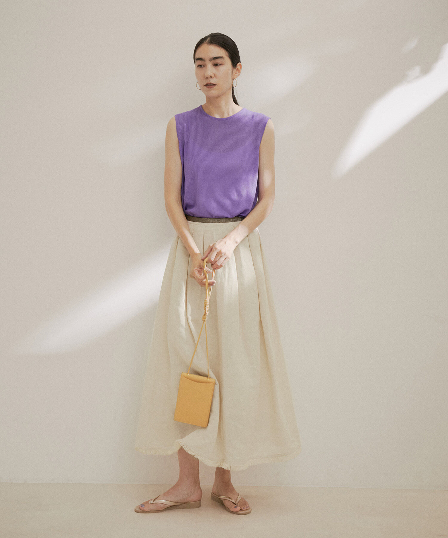 SALON adam et rope'「【NIPPON CULTURE】[抗菌・消臭]葦和紙タックロングスカート」|スカート|