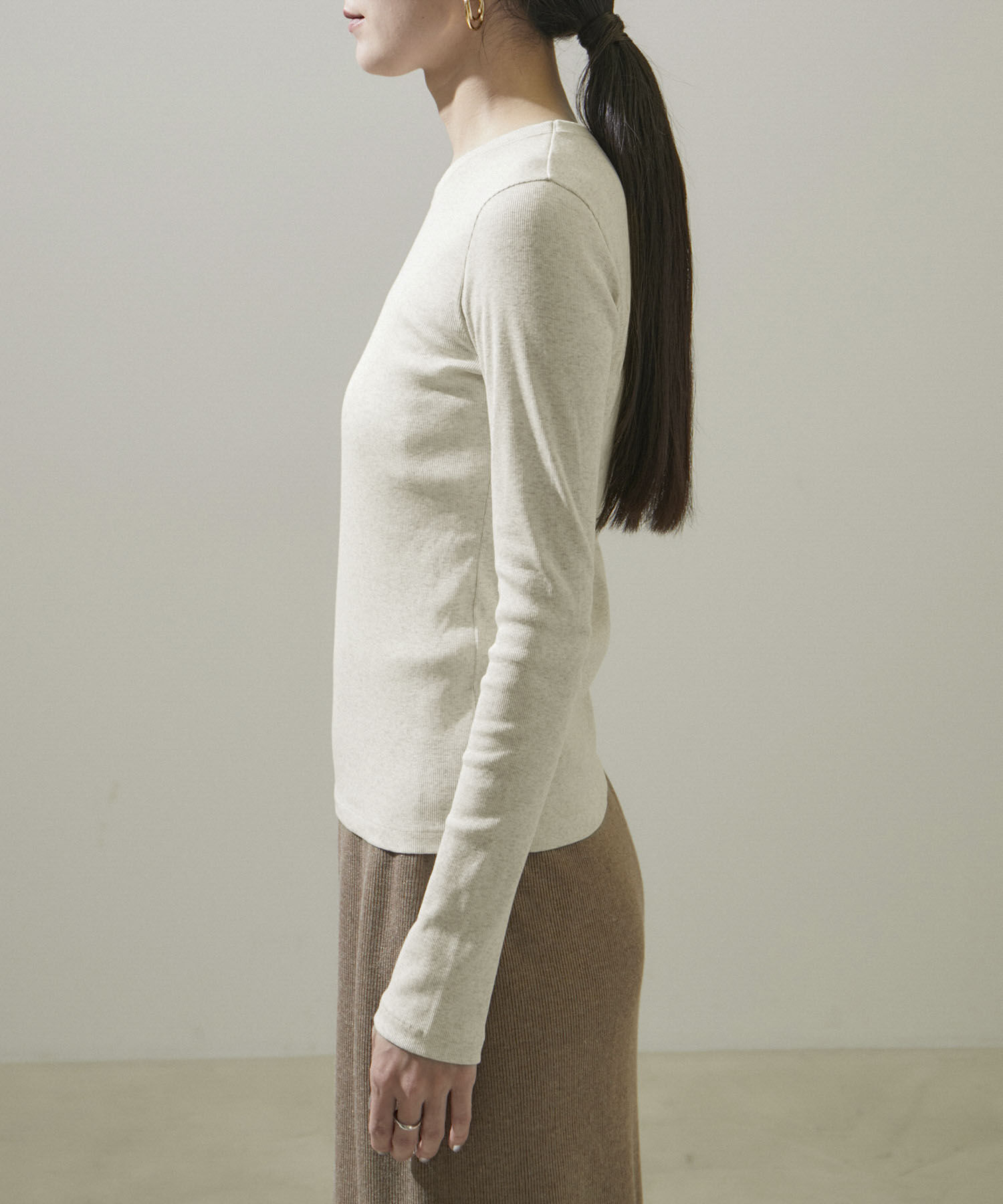 SALON adam et rope'「【GGG for SALON】別注FRESCA RIBロングスリーブプルオーバー」|Tシャツ・カットソー|