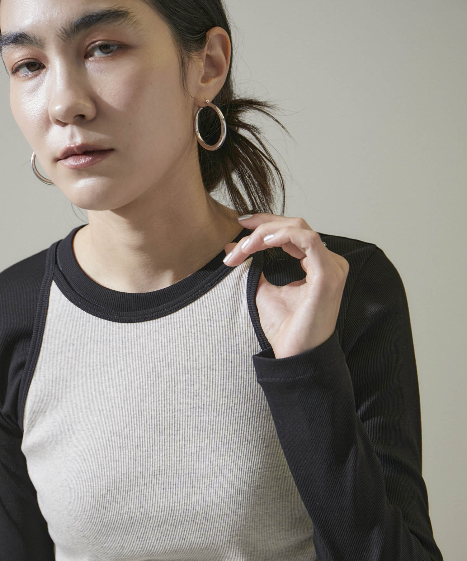 SALON adam et rope'「【GGG for SALON】別注FRESCA RIBロングスリーブプルオーバー」|Tシャツ・カットソー|